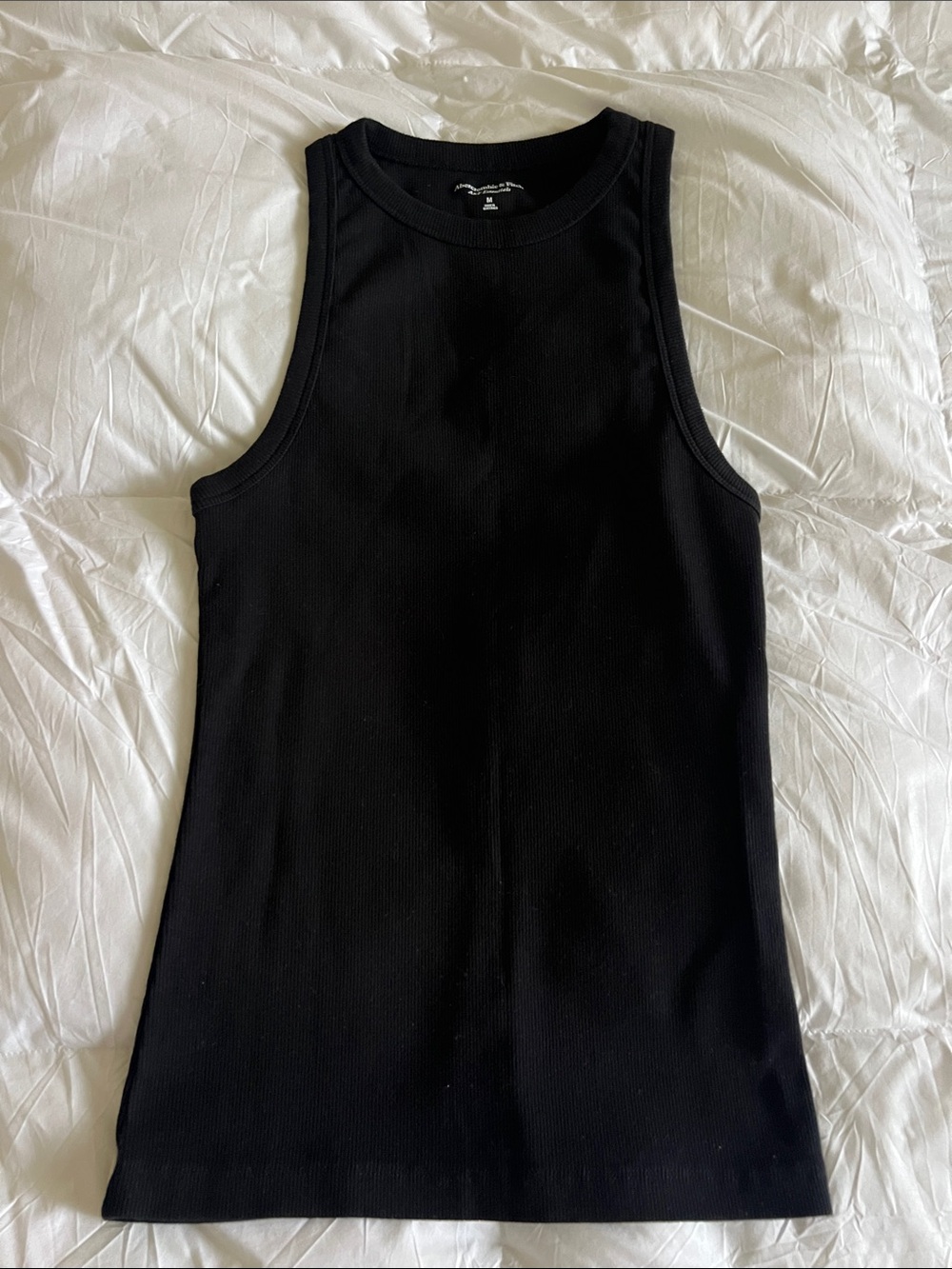 Abercrombie & Fitch High Neck Black Ribbed Tank Top Medium NWOT